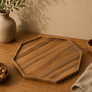 Acacia Wood Octagon Plate