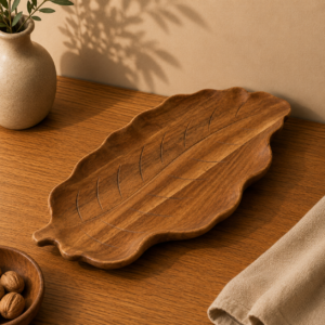 Acacia Wood Leaf-shaped Plate