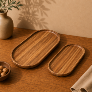 Acacia Rectangular Oval Plate