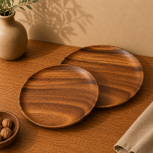 Acacia Round Wood Plates