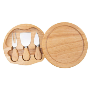 Rubber Wood Cheese Board Set