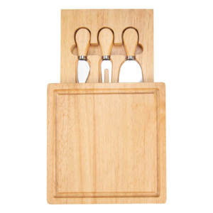 Rubber Wood Cheese Board Set