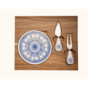 Acacia Wood and Ceramic Cheese Board Set - AC-CE-28