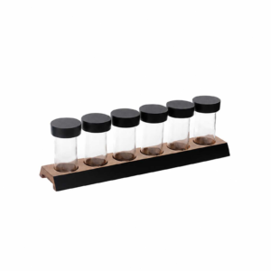 Acacia Wood Spice Rack Set with 6 Bottles