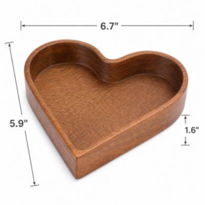 Acacia Wood Heart-shaped Plate
